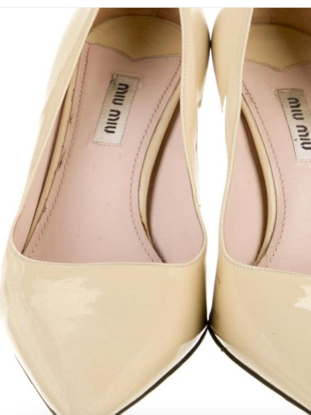 Miu Miu Women's Cream and Tan Courts